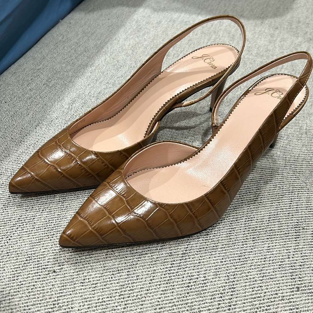 J. Crew Colette Slingback Pumps in Leather